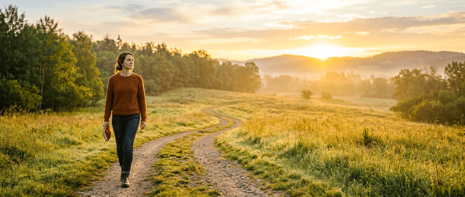 A woman in a quiet, reflective moment.